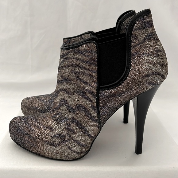 GUESS sparkle zebra-print high heel ankle boots - Picture 3 of 4